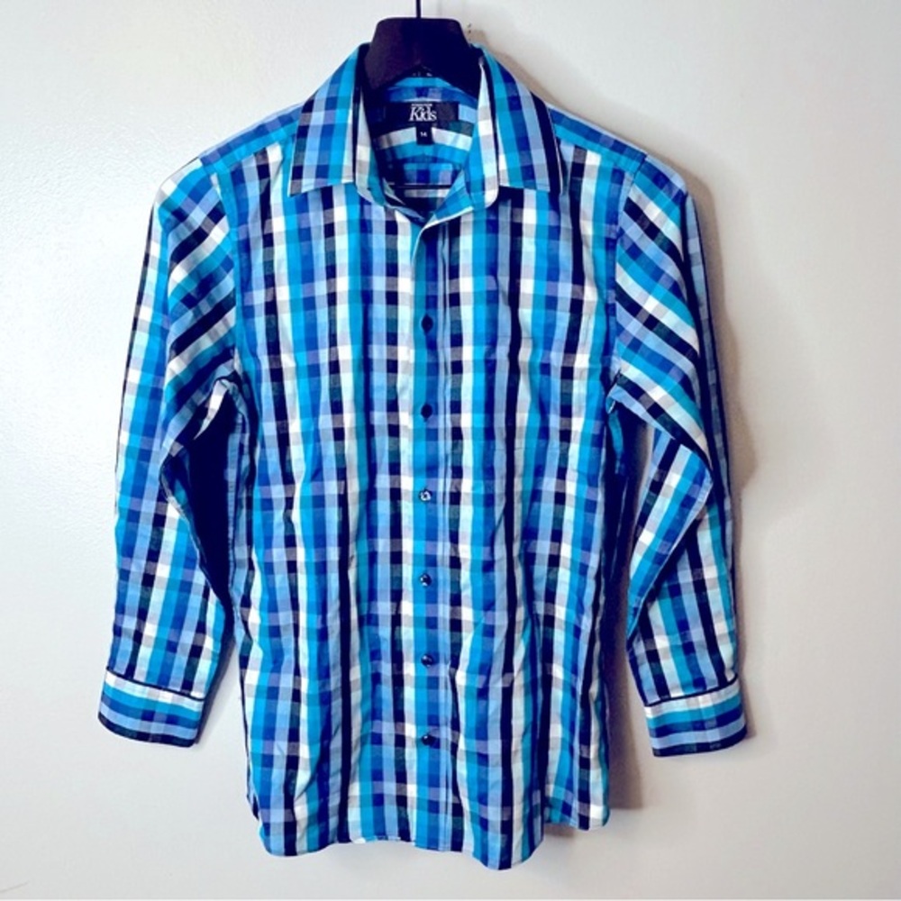 Nordstrom Boys Button Down‎ Plaid Dress Shirt Size 14